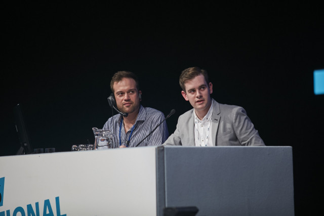 Hanif Leylabi and Fergal McFerran giving delegates the side-eye