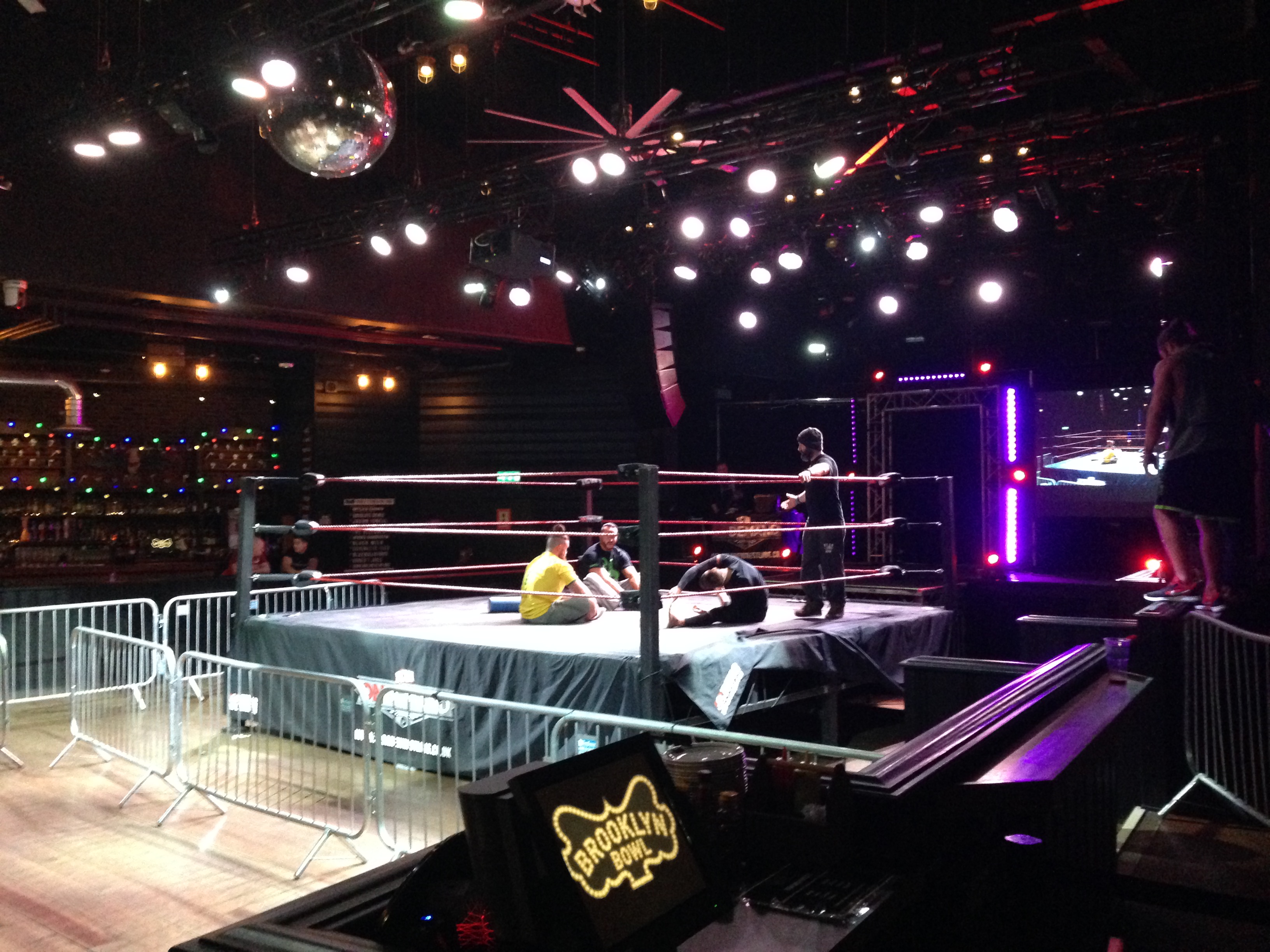 The ICW boys warm up before the doors open
