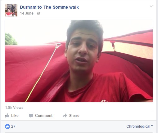 Jordan vlogs from his tent